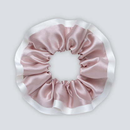 Two-tone scrunchie made of 100% mulberry silk, 3.5 cm