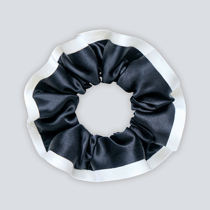 Two-tone scrunchie made of 100% mulberry silk, 3.5 cm